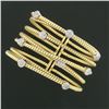 Image 8 : 18k Solid Gold 1.52in. Wide Cable Crossover Pave Diamond Cuff Flexible Bracelet