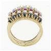 Image 8 : Vintage 14k Gold Round Ruby Sapphire Diamond Opal Pearl 5 Band Harem Stack Ring