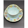 Image 1 : BLUE TEA CUP WITH FLOWER RIM