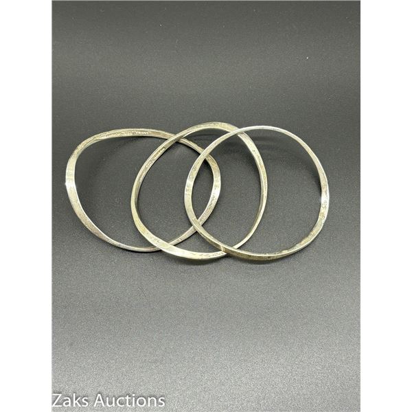 TAXCO TRIO SILVER BANGLES