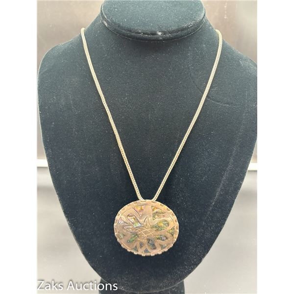 LARGE ABALONE STERLING PENDANT