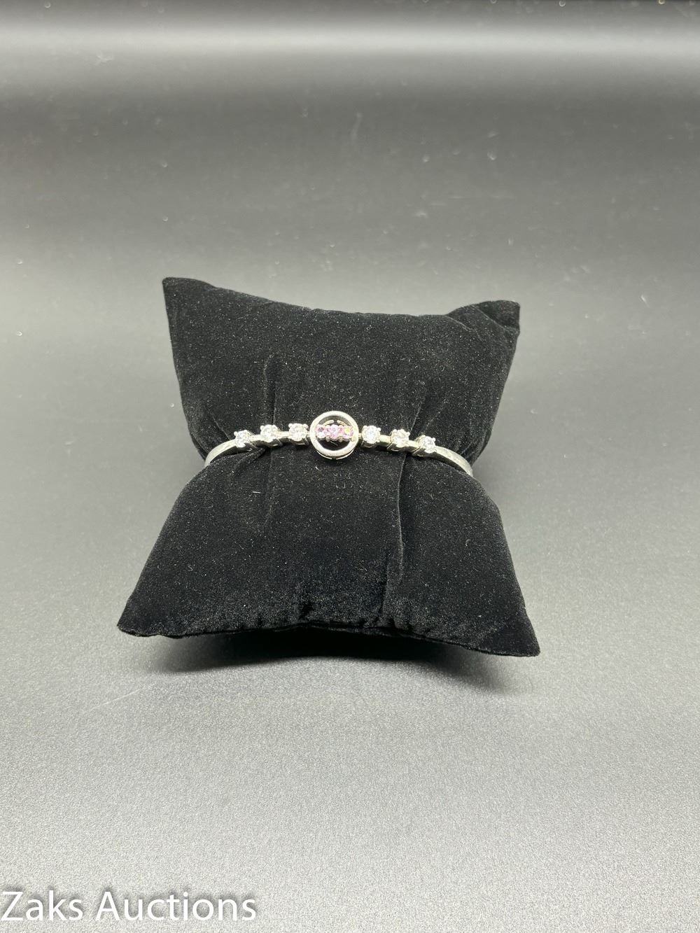 Pink Sapphire & Amethyst Bracelet in Sterling Silver