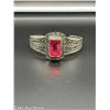 Image 2 : LARGE FILIGREE RED CRYSTAL CUFF