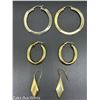 Image 2 : 3 PAIRS STERLING/GOLD EARRINGS