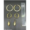 Image 3 : 3 PAIRS STERLING/GOLD EARRINGS