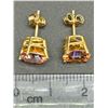 Image 3 : 10K GOLD  LARGE MYSTIC TOPAZ EARRINGS