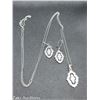 Image 8 : PANDORA NECKLACE WITH MATCHING EARRINGS