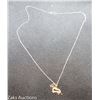 Image 2 : 925 SILVER NECKLACE WITH ITALY 925 SILVER AND DIAMOND DOG PENDANT