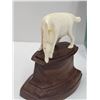 Image 2 : IVORY ANTELOPE WITH WOODEN STAND
