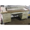 Image 1 : VINTAGE METAL DESK W/ WOODEN TOP 62" X 32" X 30"