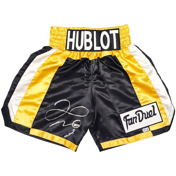 FLOYD MONEY MAYWEATHER SIGNED BOXING TRUNKS (BECKETT COA)