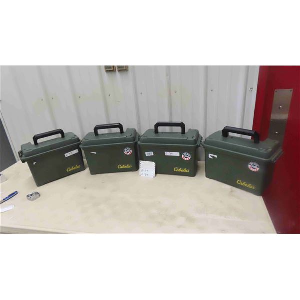 4 Cabela Ammo Cases - 8  x 10  x 15 