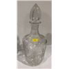 Image 3 : Three Decanters (Crystal and Glass) plus 10 Wine Glass with Decorative Tray