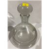 Image 4 : Three Decanters (Crystal and Glass) plus 10 Wine Glass with Decorative Tray