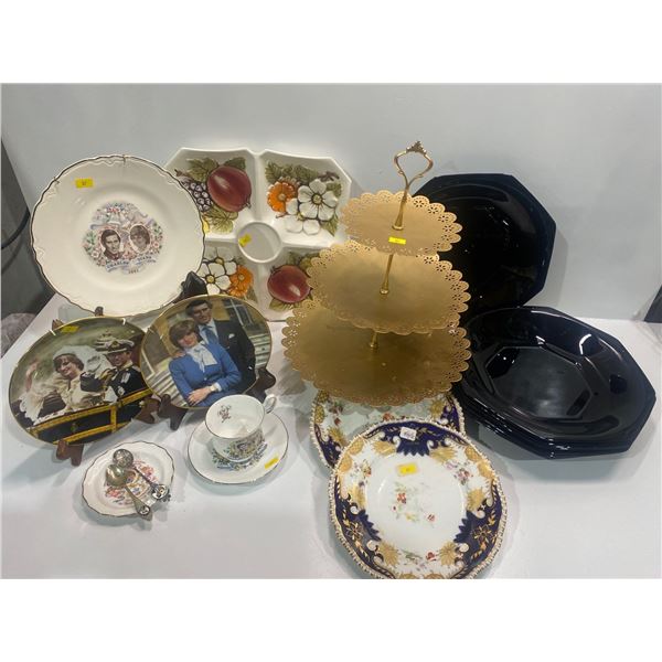 Serving Dishes and Decorative Plates includes Tiered Serving Plate, 6 Black Plates/Platters and more