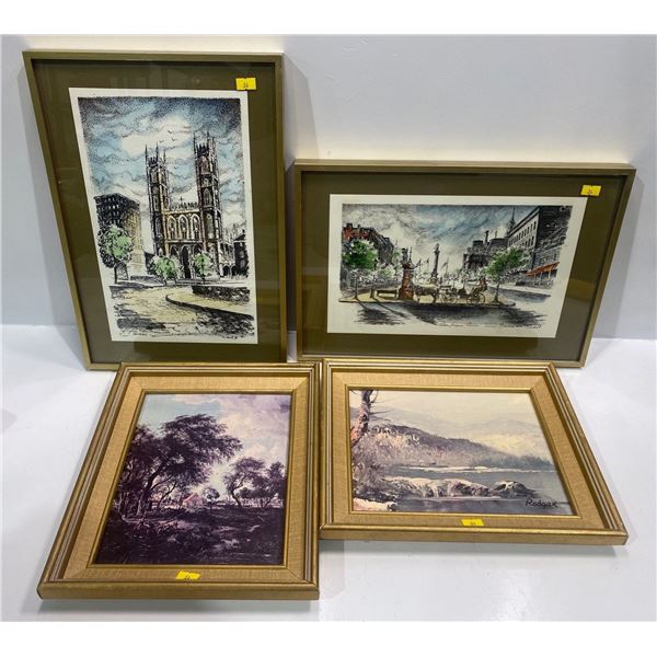 Four Framed Pieces of Artwork -see description for titles