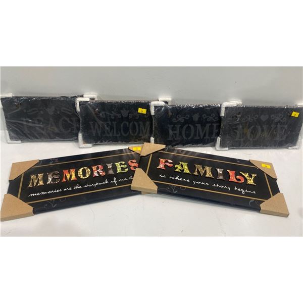 Inspirational Words Wall Hangings "Peace", "Love","Family" and more