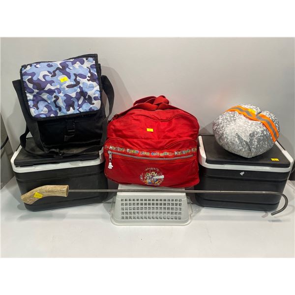 Pair of Small Club Car Coolers, Lunch Bags and more (white basket not included, for display only)