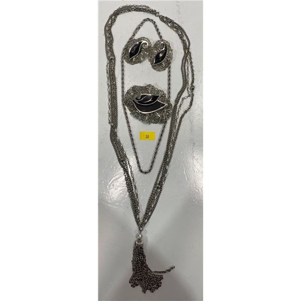 Costume Jewellery Collection Necklaces, Broach and Clip-on Earrings