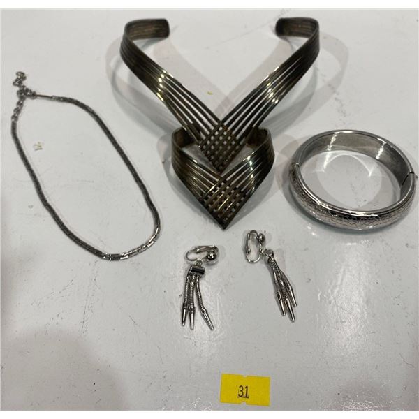 Costume Jewellery Collection Necklace, Bracelets, Clip-on Earrings