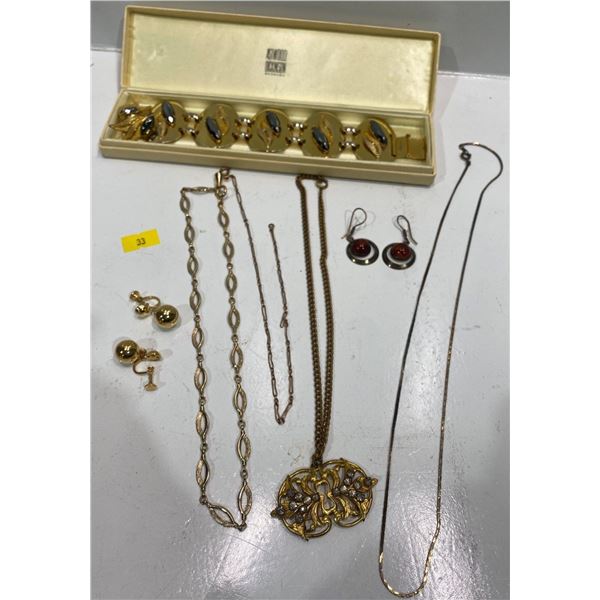 Costume Jewellery Collection Necklaces Bracelets, Clip-on Earrings and Dangle Earrings