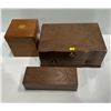 Image 3 : Wooden Jewelry Box and Trinket Boxes (long one engraved with the name Betty)