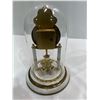 Image 2 : Brass and Glass Dome Table Clock 12Hx8D