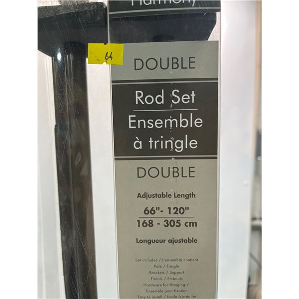 Pair of Old Brass Harmony Double Rod Sets  66"-120"