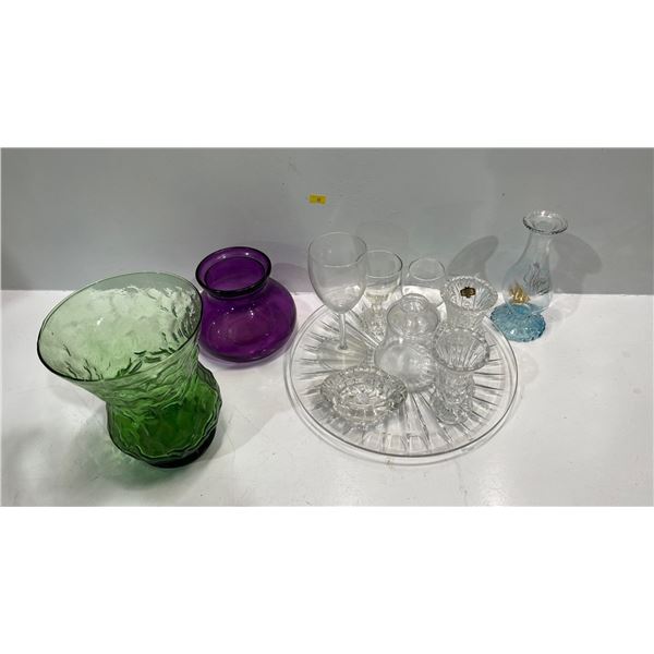 Collection Of Crystal and Glass Vases and other Decorative Items