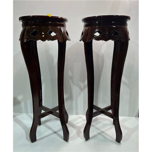 Pair of Decorative Hardwood Stands 32.5Hx12D