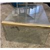 Image 2 : Glass and Brass Coffee Table 48Wx28Dx16H