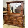 Image 1 : Solid Pine Eight Drawer Dresser with Mirror by Daveluyville Furn Ltd  66Wx19Dx72H