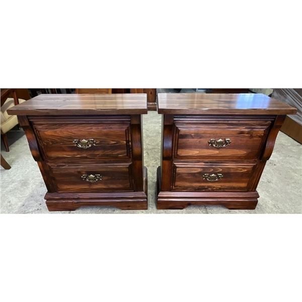 Solid Pine Nightstands (2) by Daveluyville Furn Ltd  27Wx16Dx26H