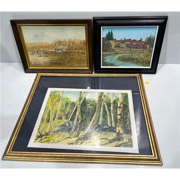 Three Pieces of Framed Wall Art