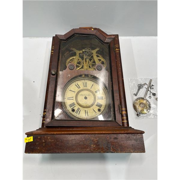 Antique Mantle Clock (needs love)  12Wx5Dx19.5H