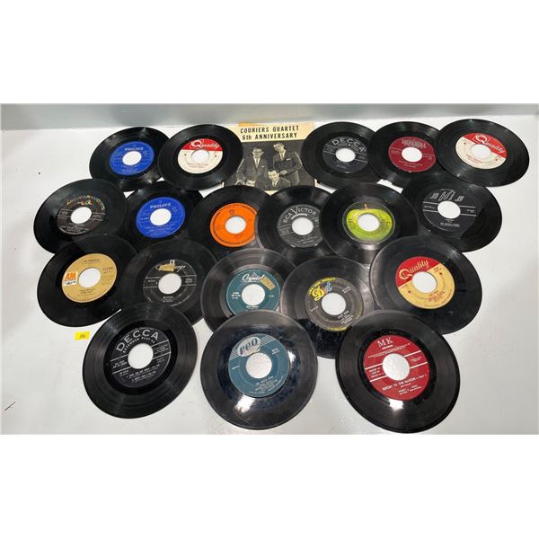 Collection of 20 45's (see photos for Artistst and Titles) includes adaptor