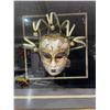 Image 2 : Jester Theatre Mask in Shadow Box Frame 25.5Wx25.5Hx7D Box 18Wx18Hx6D