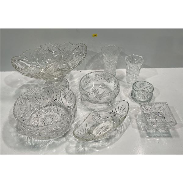 Collection Of Crystal and Glass Serving Bowls and Vases