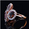 Image 2 : 4.26 ctw Orange Sapphire and 0.72 ctw Diamond 18K Rose Gold Ring