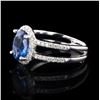 Image 2 : 2.22 ctw Tanzanite and 0.36 ctw Diamond Platinum Ring