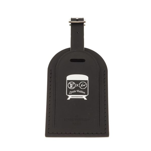 Louis Vuitton Black Leather Fragment Luggage Tag