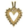 Image 2 : Classic Petite 10K Yellow Gold 0.46 ctw Diamond Framed Open Heart Charm Pendant