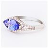 Image 2 : 2.06 ctw Tanzanite and 0.35 ctw Diamond 14K White Gold Ring