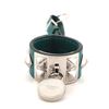 Image 1 : Hermes Collier de Chien Anneau Keychain Studded Leather Green