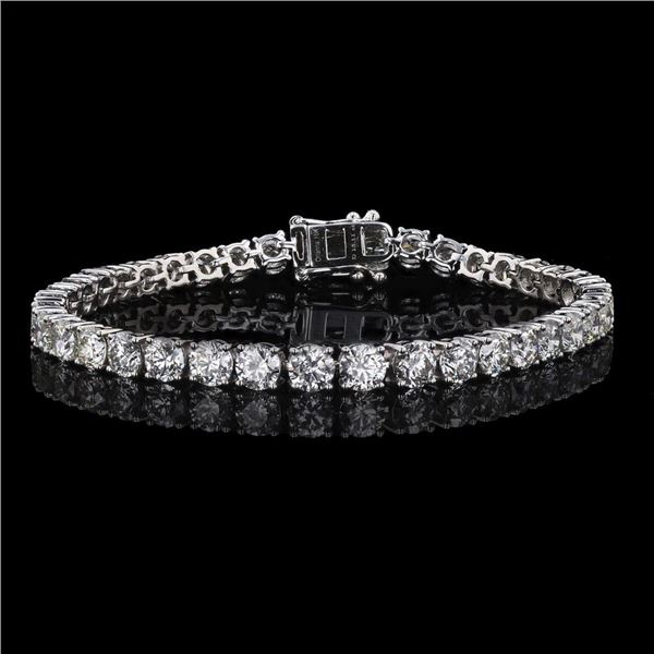 13.11 ctw Diamond 18K White Gold Tennis Bracelet