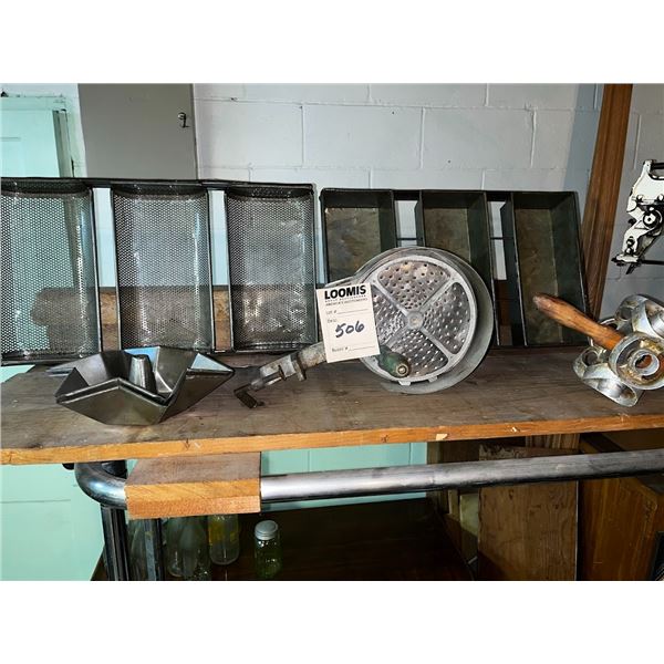 LOT OF BREAD TINS/ COOKIE MOLDS/ SHREDDER