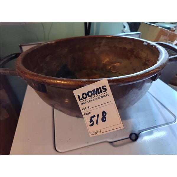 17 INCH EARLY DBL HANDLE  MIXING BOWL (COPPER)