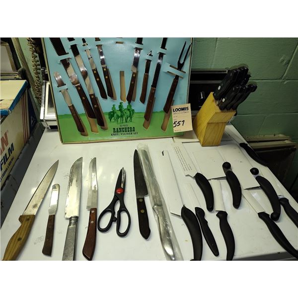ASSORTED LOT OF KITCHEN KNIVES
