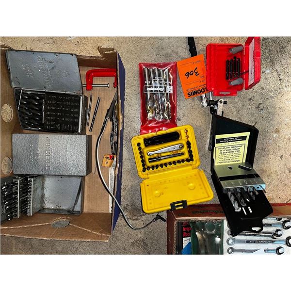 ASSORTED TOOLS, DRILL BITS, NAME BRANDS