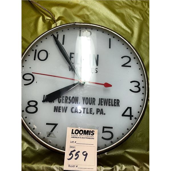ANTIQUE GERSON JEWLERY GLASS ADV CLOCK